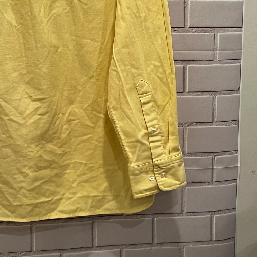 LANDS END Classic style men long sleeve yellow shirt/size XL - Picture 5 of 9